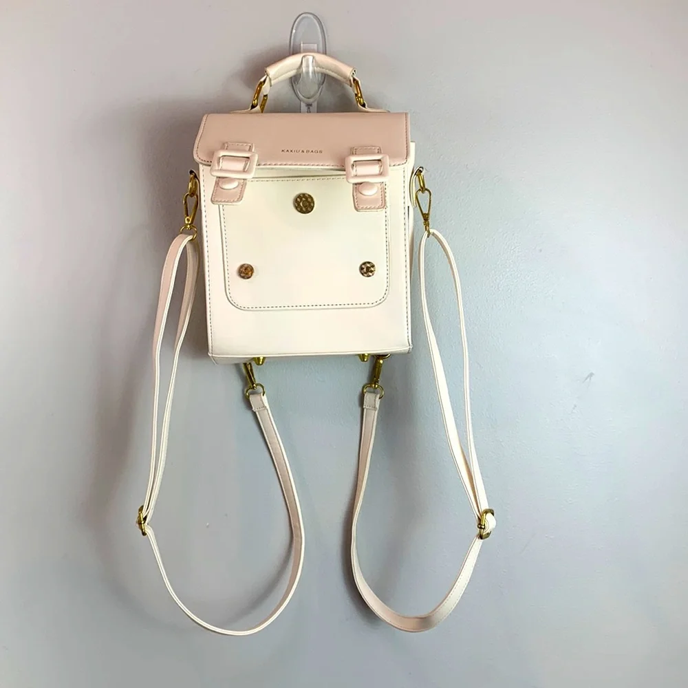 Trendy Flip Backpack / Handbag With 3 Snap Closure - Picture 5 of 8